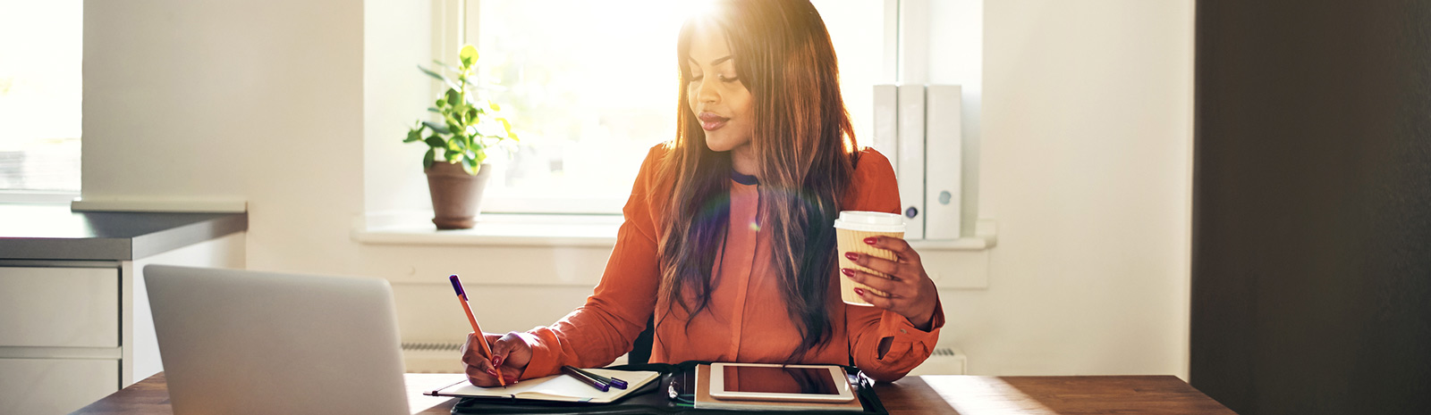 woman working at a computer