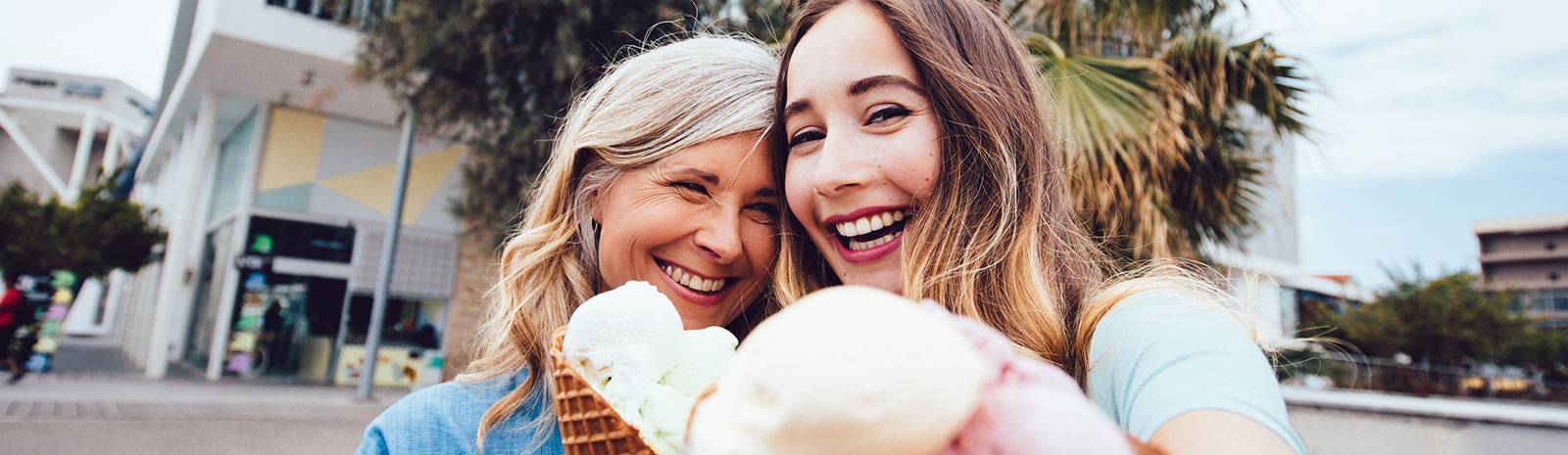 ladies enjoying ice cream