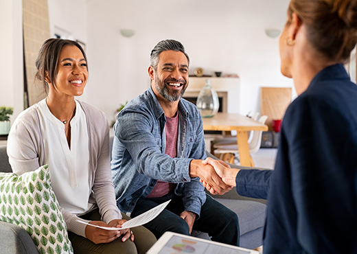 Young couple meeting with finance professional