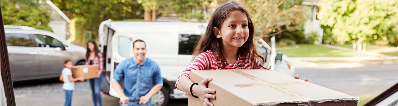 Young family moving into new house